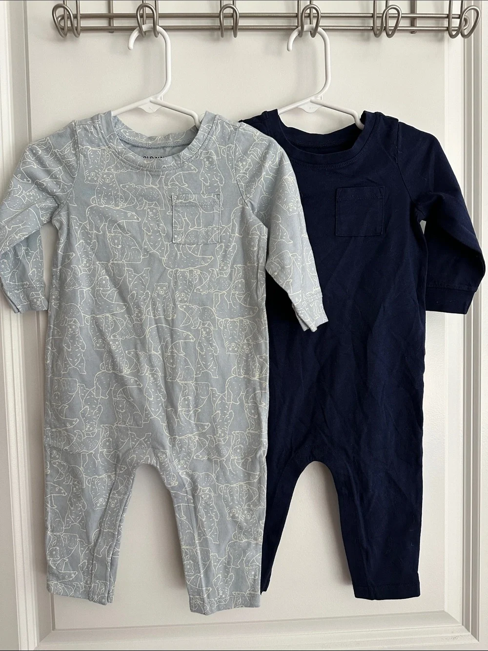 TWO Old Navy Light Blue Infant Tee with Navy Logo